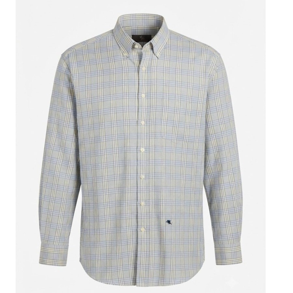 Etro‎ Milano Mens 2XL Plaid Button Down Shirt Blue Yellow Cotton Italy - CJ
